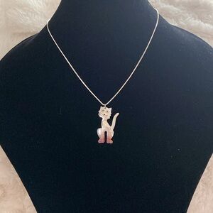 Chain with a kitten ..silver 925..